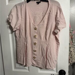 Soft Pink Button-Down Top